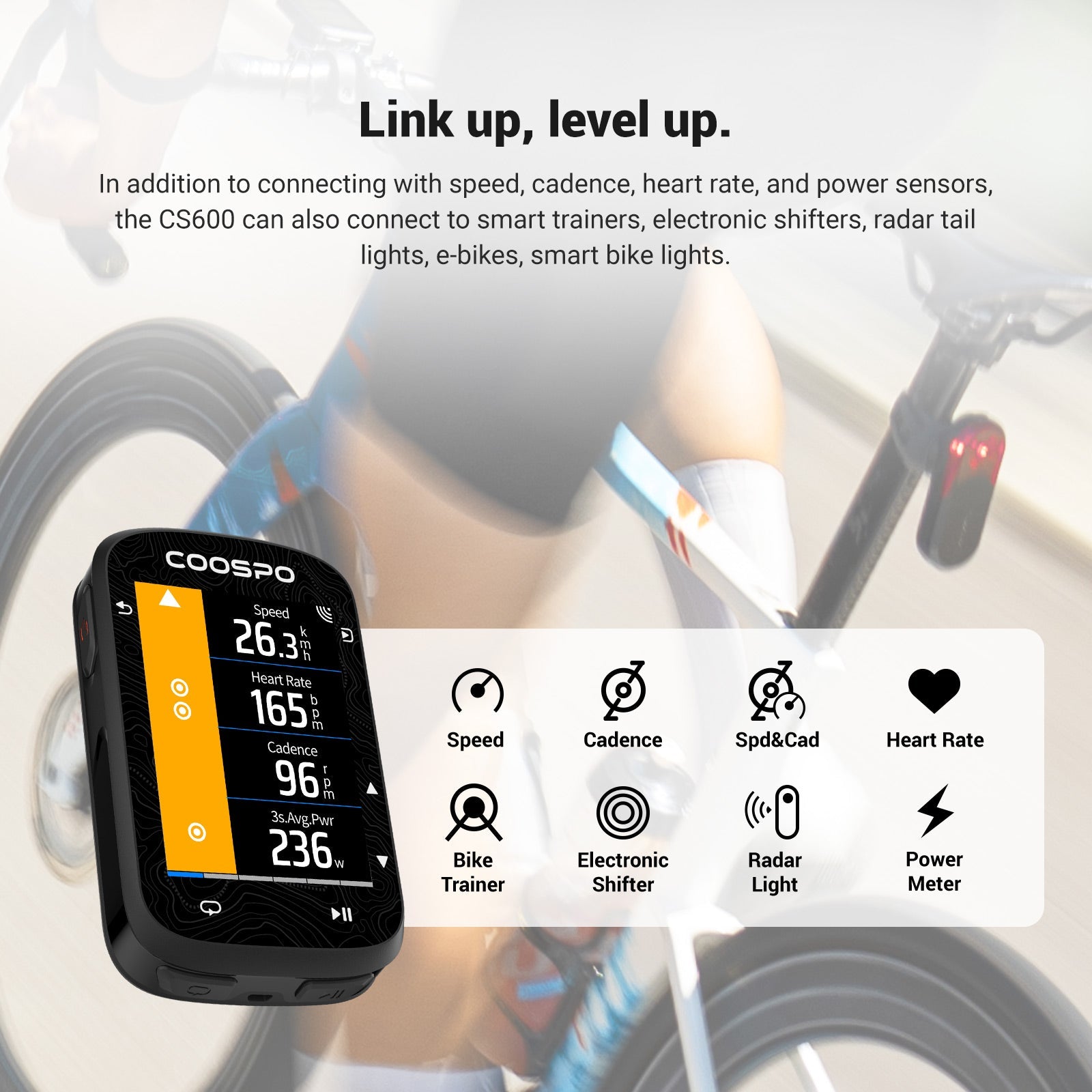 Coospo CS600 スマートサイクルコンピューター 本体 Coospo GPS Bike Computer CS600