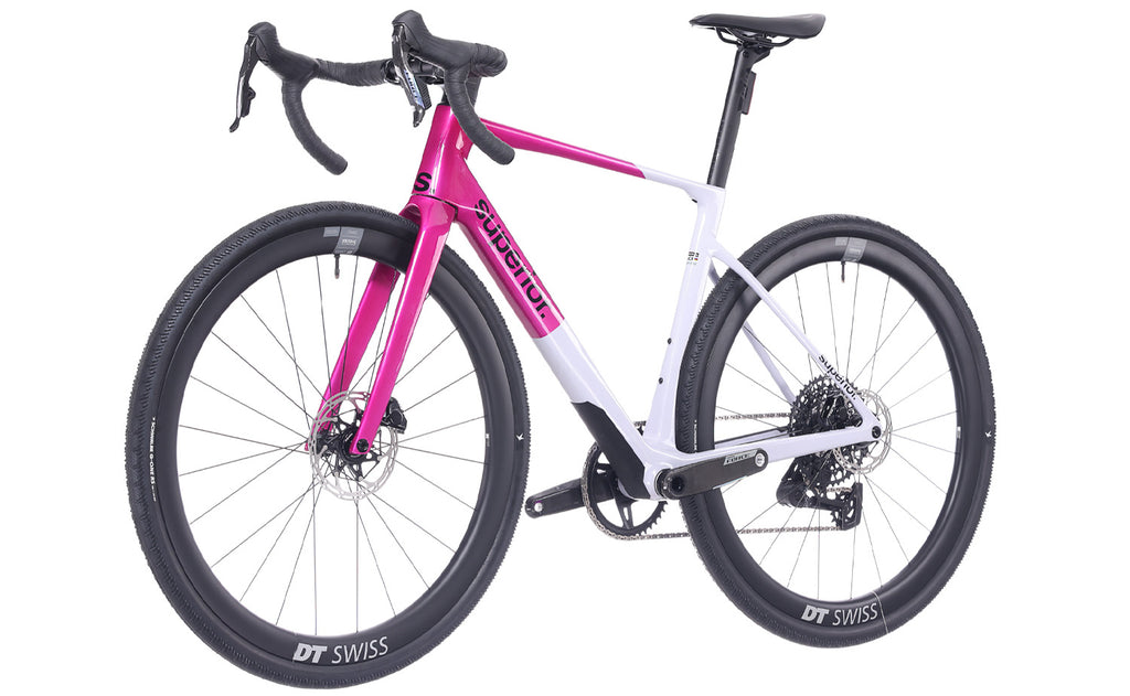 carbon gravel bike frame Superior Bikes XR 9.7 GR Force 13s Gravel Bike Purple XL